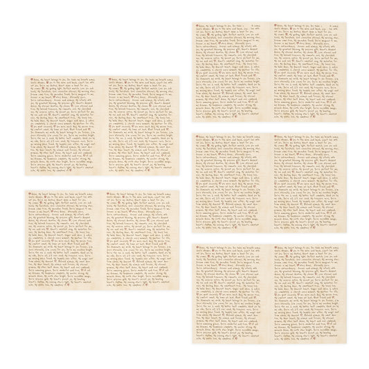 Vintage Handwritten love Letter Greeting Cards — 5-Pack Blank Note Cards