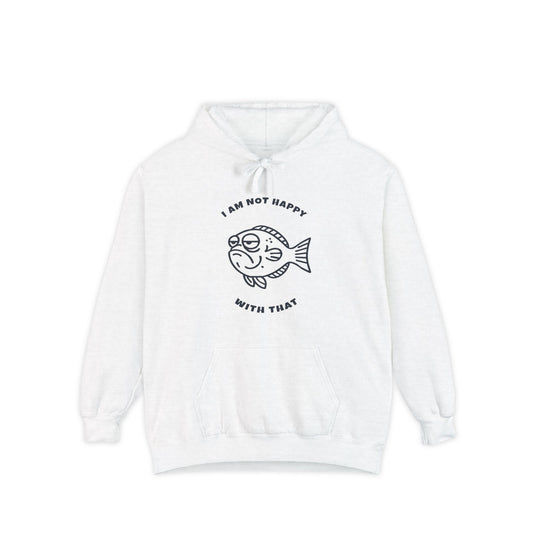 Hoodie — "I Am Not Happy With That" Grumpy Fish Graphic Hoodie