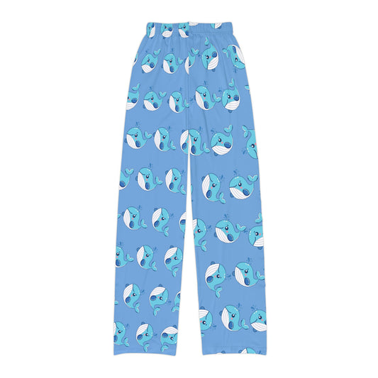 Kids Whale Print Lounge Pants — Cute Blue All-Over-Print Pajama Bottoms