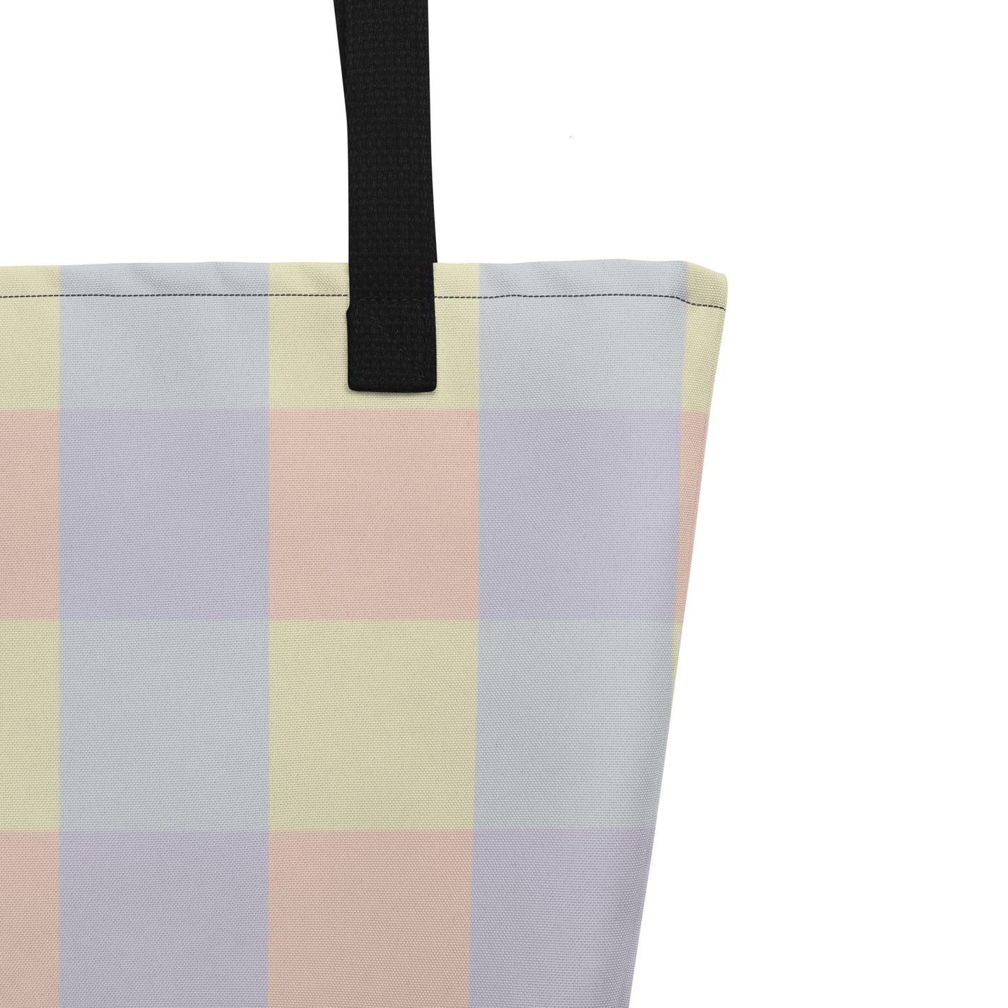 Just Color all-over print large tote with inside pocket, wearable color study collection
