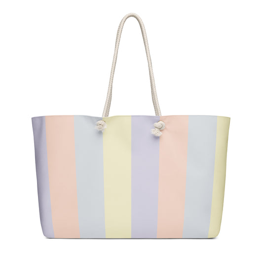 Just Color pastel print oversized weekender tote bag, wearable color study collection, front view