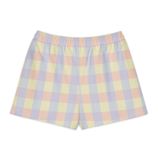ust Color pastel print cotton shorts, wearable color study collection, back view
