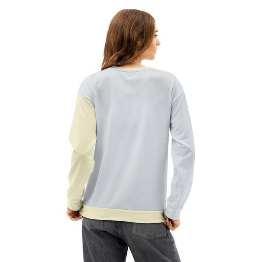 Unisex cotton sweatshirt in wearable color study collection, back pastel design