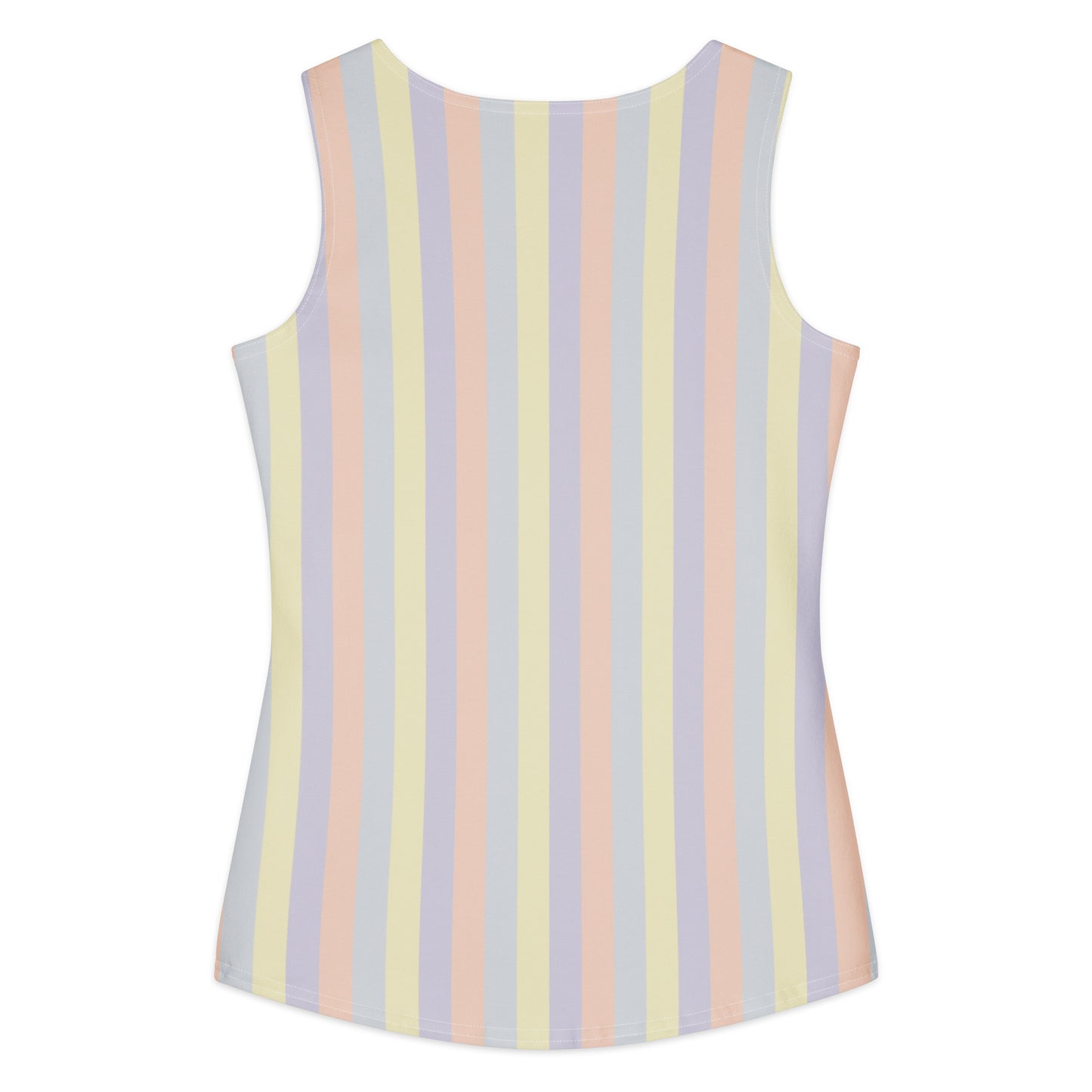 Women's all-over print cotton tank top in wearable color study collection, back pastel design