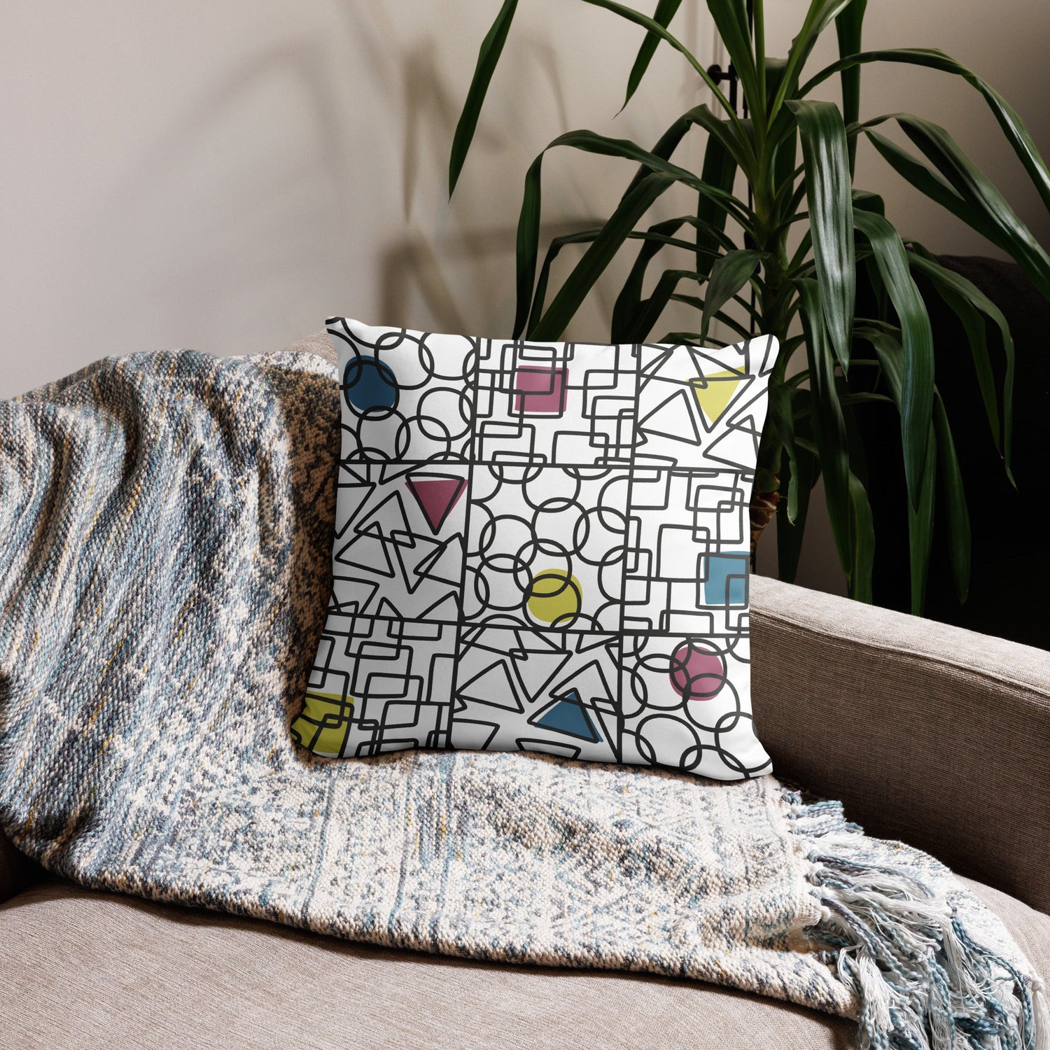 A collection of printed decorative throw pillows by MWL My Wish List