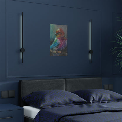 Satin Poster — Colorful Pastel Bird Art Print