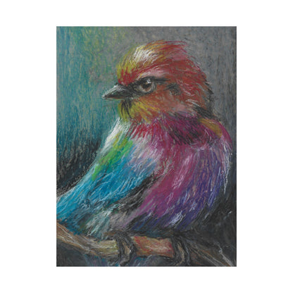Satin Poster — Colorful Pastel Bird Art Print