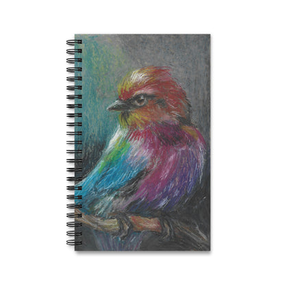Colorful Bird Spiral Journal — Rainbow Songbird Notebook for Artists & Nature Lovers