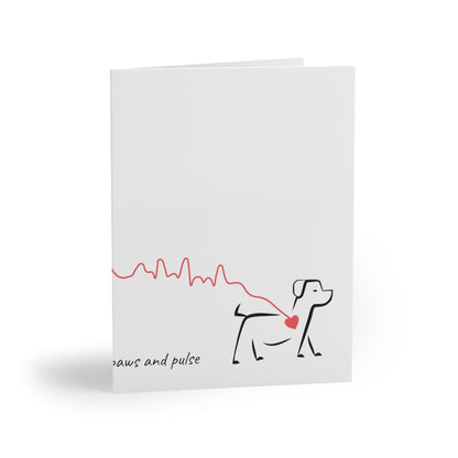 Greeting Cards — "Paws and Pulse" Dog Heartbeat Notecard Set (8/16/24 pcs)