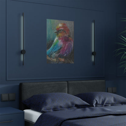 Satin Poster — Colorful Pastel Bird Art Print