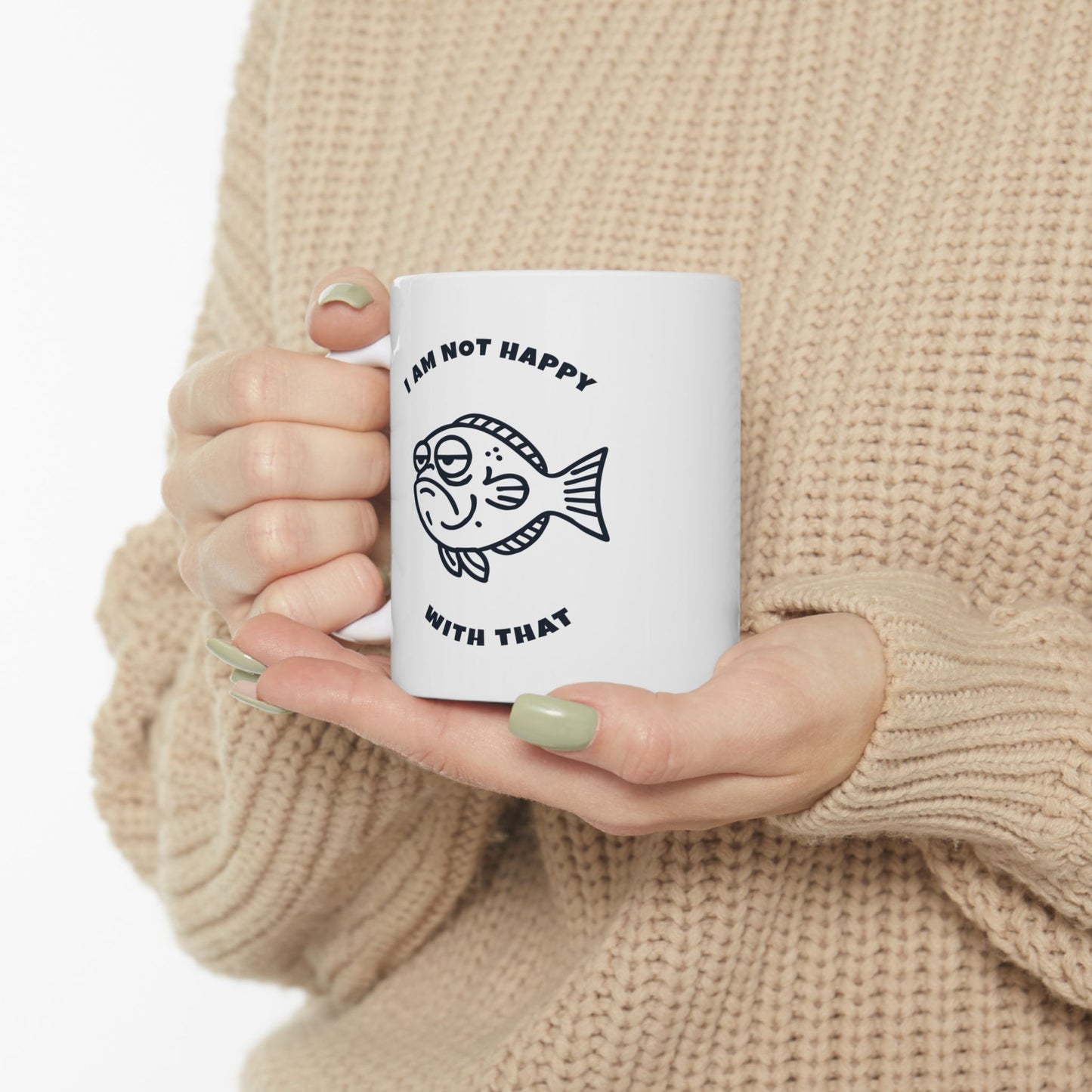 Funny Fish Ceramic Mug – "I Am Not Mad, Just Disappointed" Novelty Coffee Cup (11oz, 15oz)