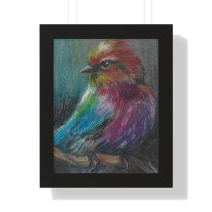 Colorful Songbird Framed Poster — Vibrant Bird Art Print