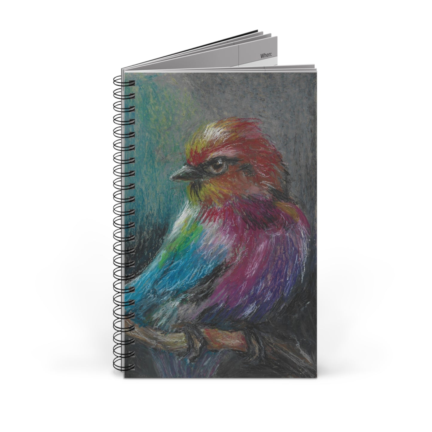 Colorful Bird Spiral Journal — Rainbow Songbird Notebook for Artists & Nature Lovers