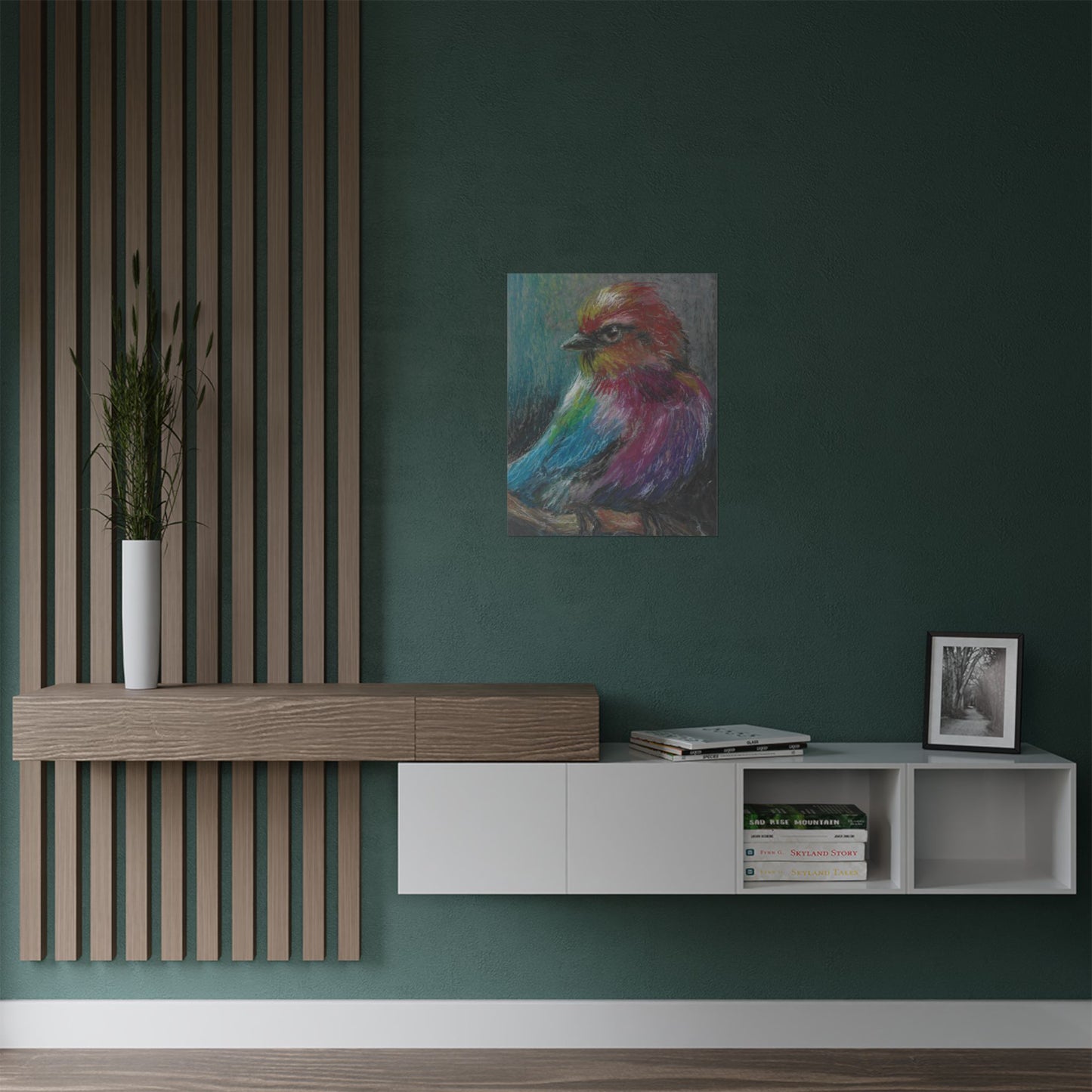 Satin Poster — Colorful Pastel Bird Art Print
