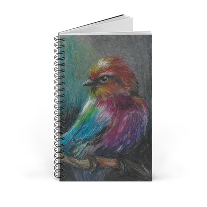 Colorful Bird Spiral Journal — Rainbow Songbird Notebook for Artists & Nature Lovers
