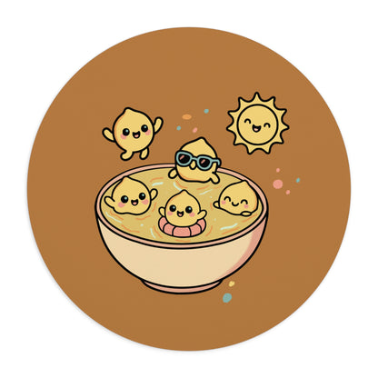 Cute ChickPeas Bowl Mouse Pad — Kawaii Sunny Chickens Desk Mat