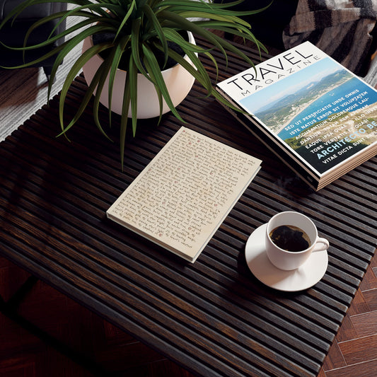 Hardback Journal — Vintage Handwritten Love-Letter Cover, Ruled Notebook for Journaling & Gift