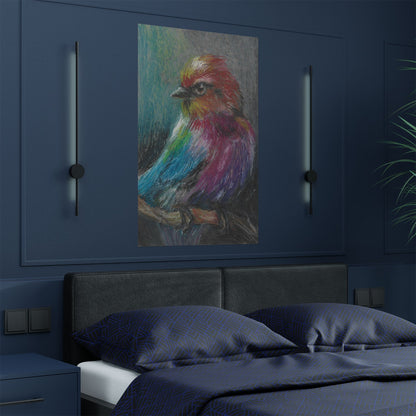 Satin Poster — Colorful Pastel Bird Art Print