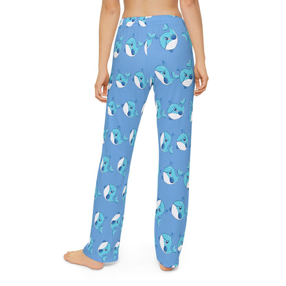 Kids Whale Print Lounge Pants — Cute Blue All-Over-Print Pajama Bottoms