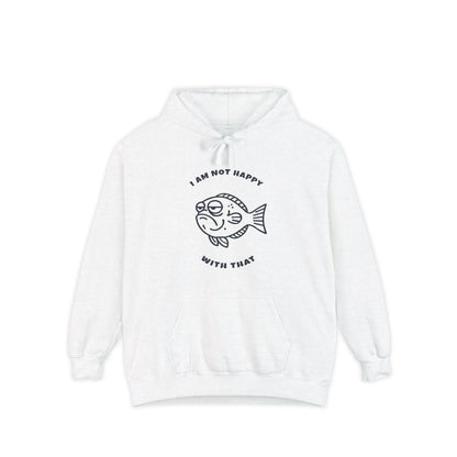 Hoodie — "I Am Not Happy With That" Grumpy Fish Graphic Hoodie