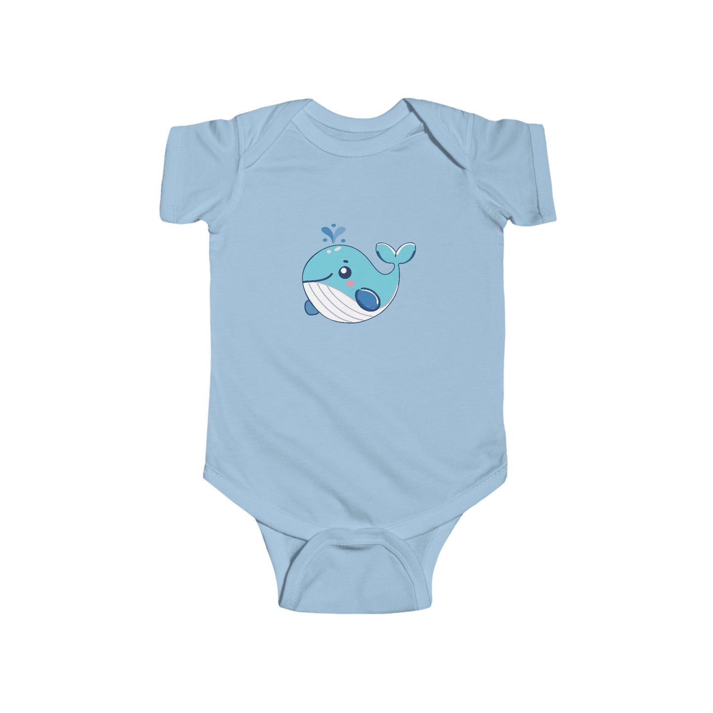 Baby Bodysuit - Cute Blue Whale Infant Onesie