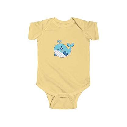 Baby Bodysuit - Cute Blue Whale Infant Onesie