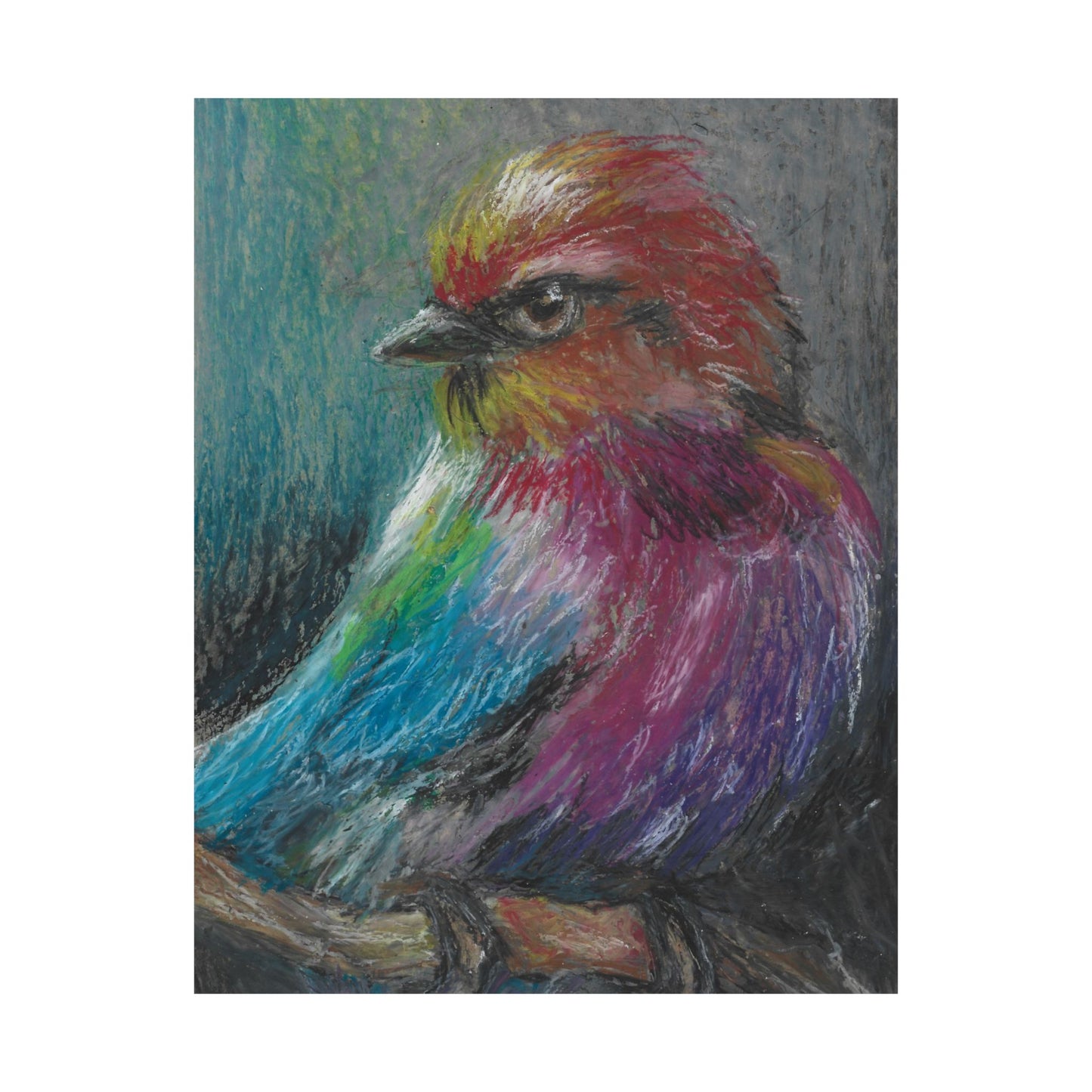 Satin Poster — Colorful Pastel Bird Art Print