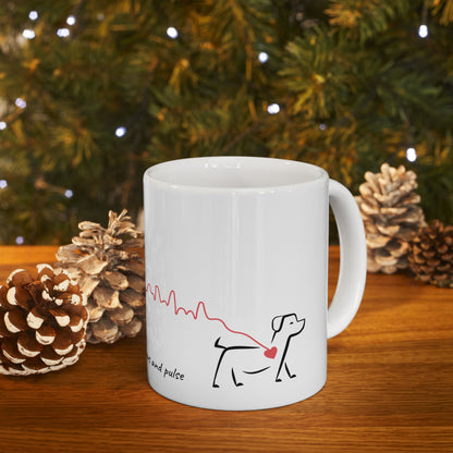 Dog Lover Mug — "Bound by Paws and Pulse" Ceramic Coffee Cup (11oz/15oz)