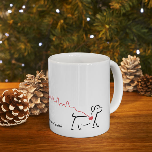 Dog Lover Mug — "Bound by Paws and Pulse" Ceramic Coffee Cup (11oz/15oz)