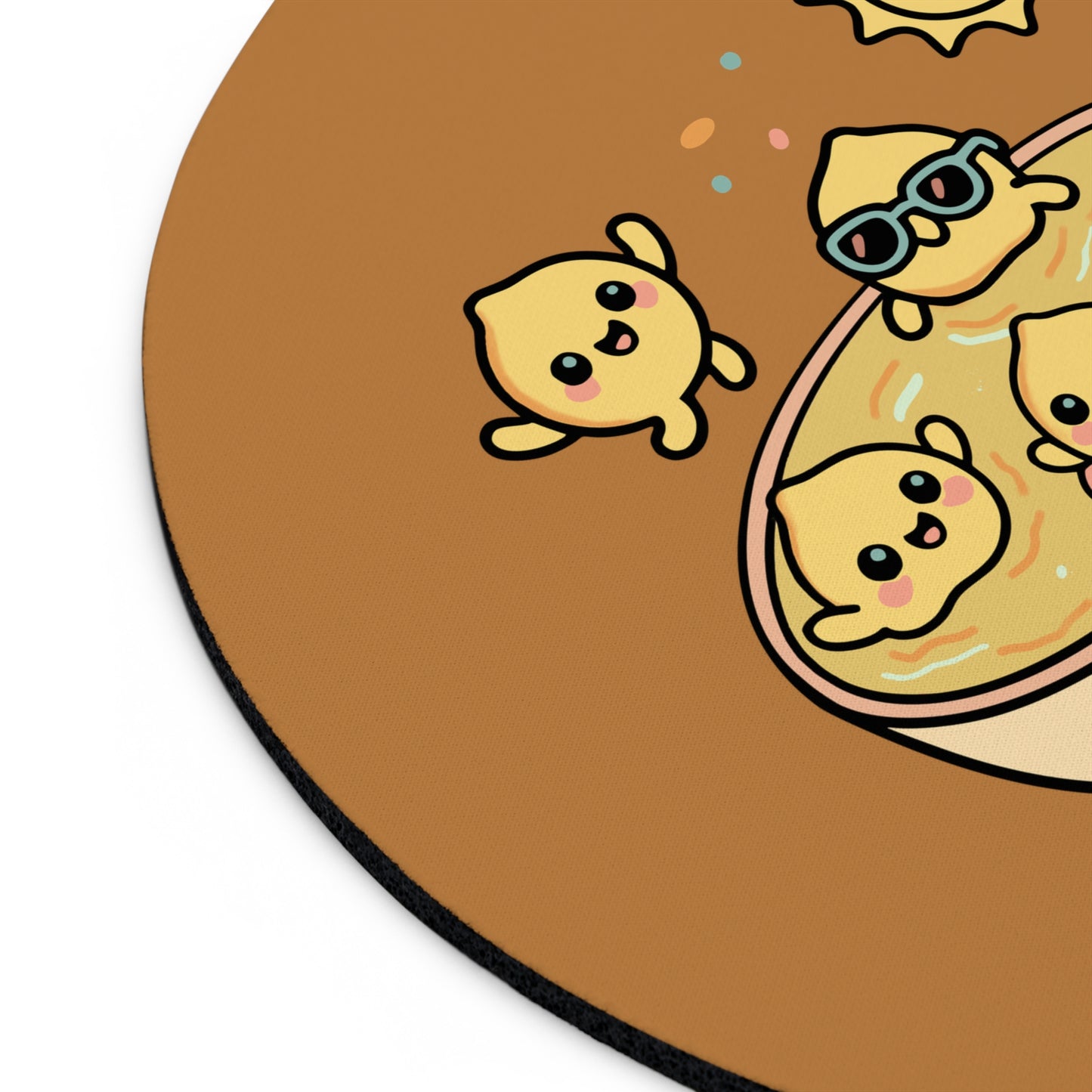 Cute ChickPeas Bowl Mouse Pad — Kawaii Sunny Chickens Desk Mat