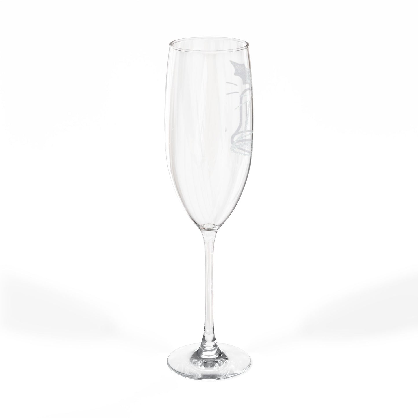 Engraved Champagne Flute – Holiday Bell Design, 8 oz