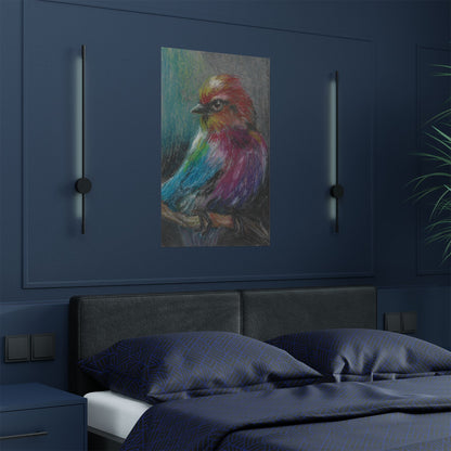 Satin Poster — Colorful Pastel Bird Art Print