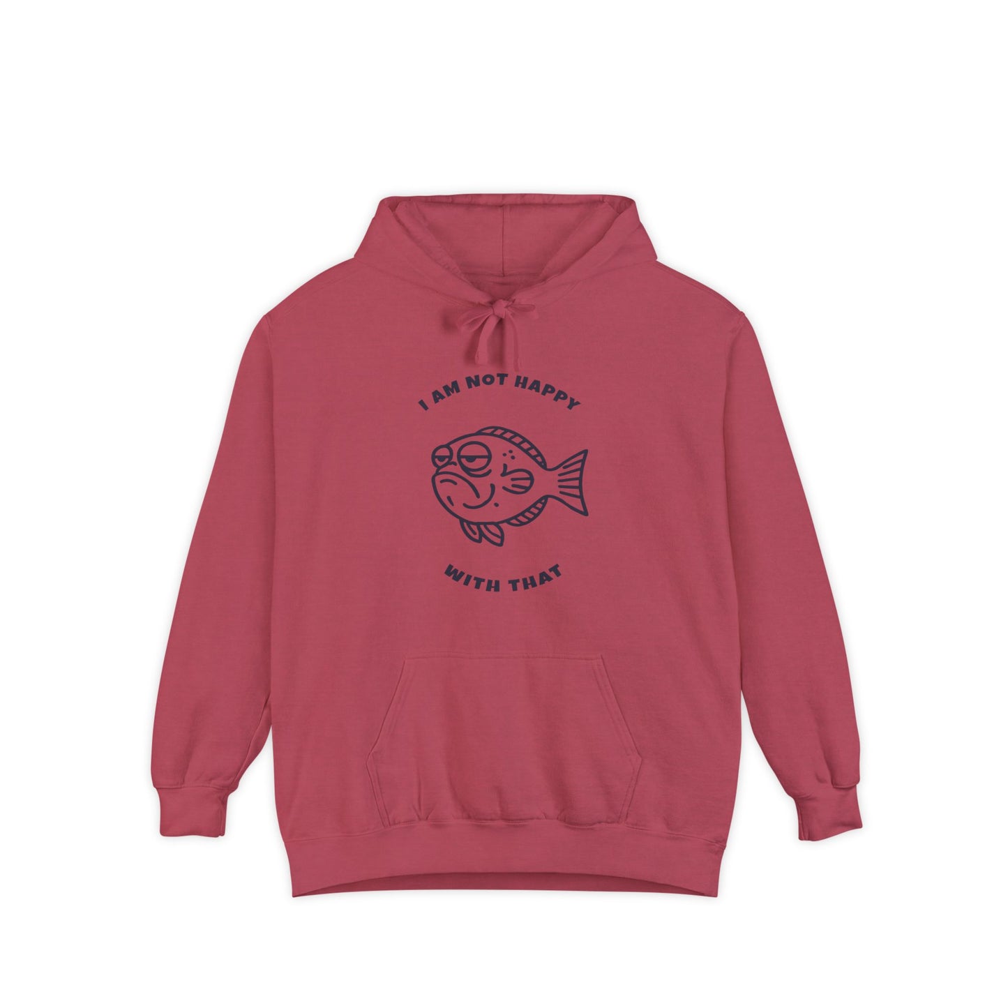 Hoodie — "I Am Not Happy With That" Grumpy Fish Graphic Hoodie