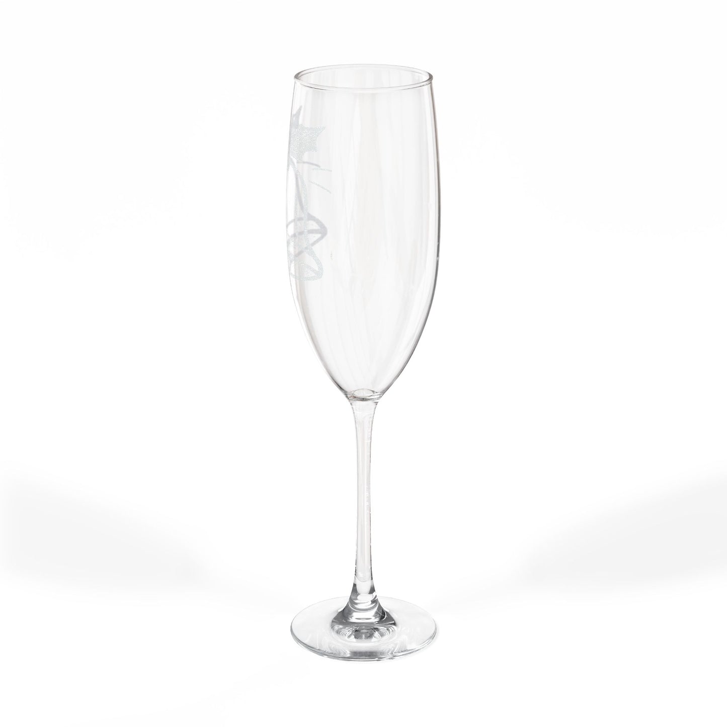 Engraved Champagne Flute – Holiday Bell Design, 8 oz