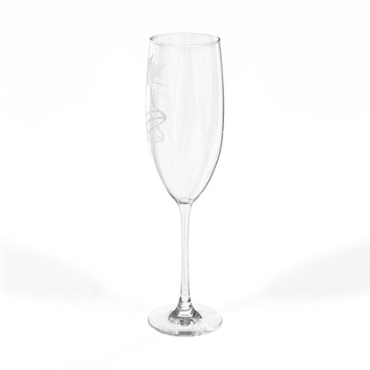 Engraved Champagne Flute – Holiday Bell Design, 8 oz