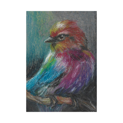 Satin Poster — Colorful Pastel Bird Art Print