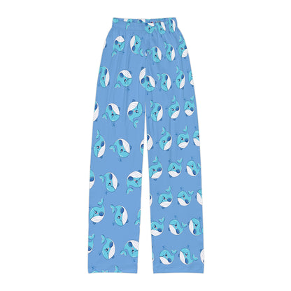 Kids Whale Print Lounge Pants — Cute Blue All-Over-Print Pajama Bottoms