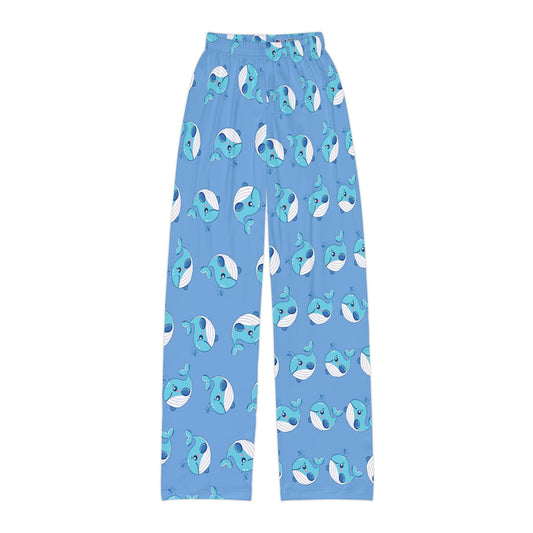 Kids Whale Print Lounge Pants — Cute Blue All-Over-Print Pajama Bottoms