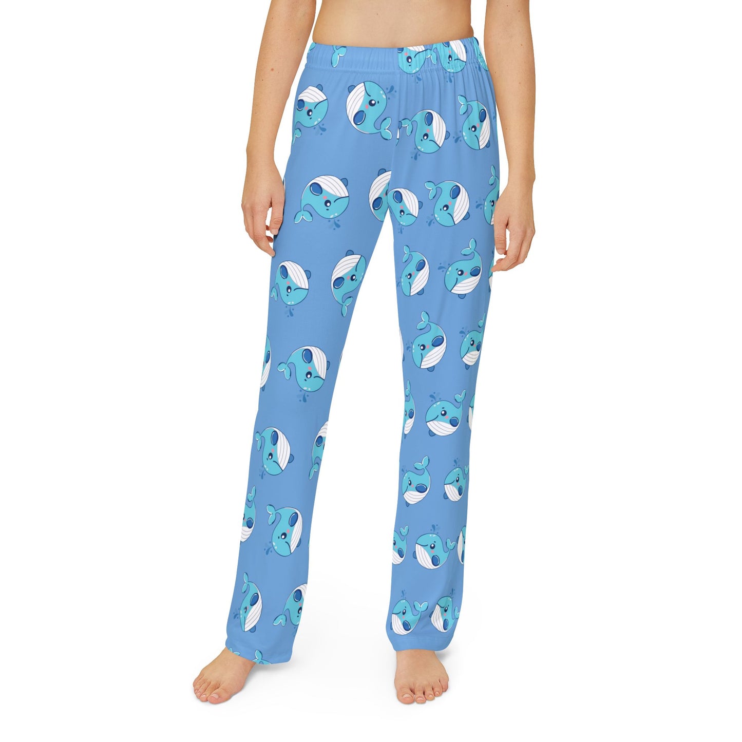 Kids Whale Print Lounge Pants — Cute Blue All-Over-Print Pajama Bottoms