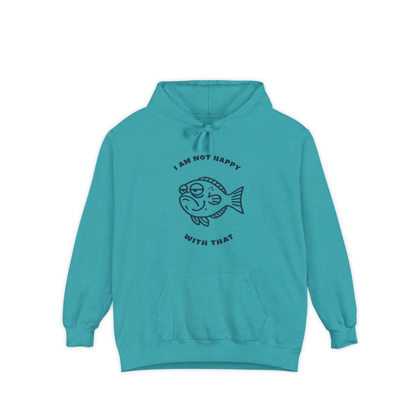 Hoodie — "I Am Not Happy With That" Grumpy Fish Graphic Hoodie