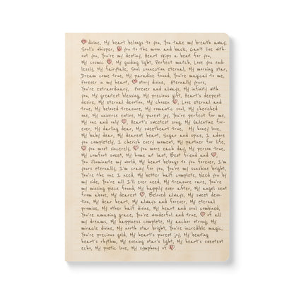 Handwritten Love Letter Softcover Journal — Romantic Keepsake Notebook (With Inside Prints)