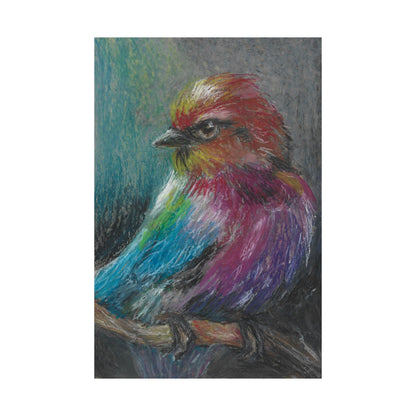 Satin Poster — Colorful Pastel Bird Art Print
