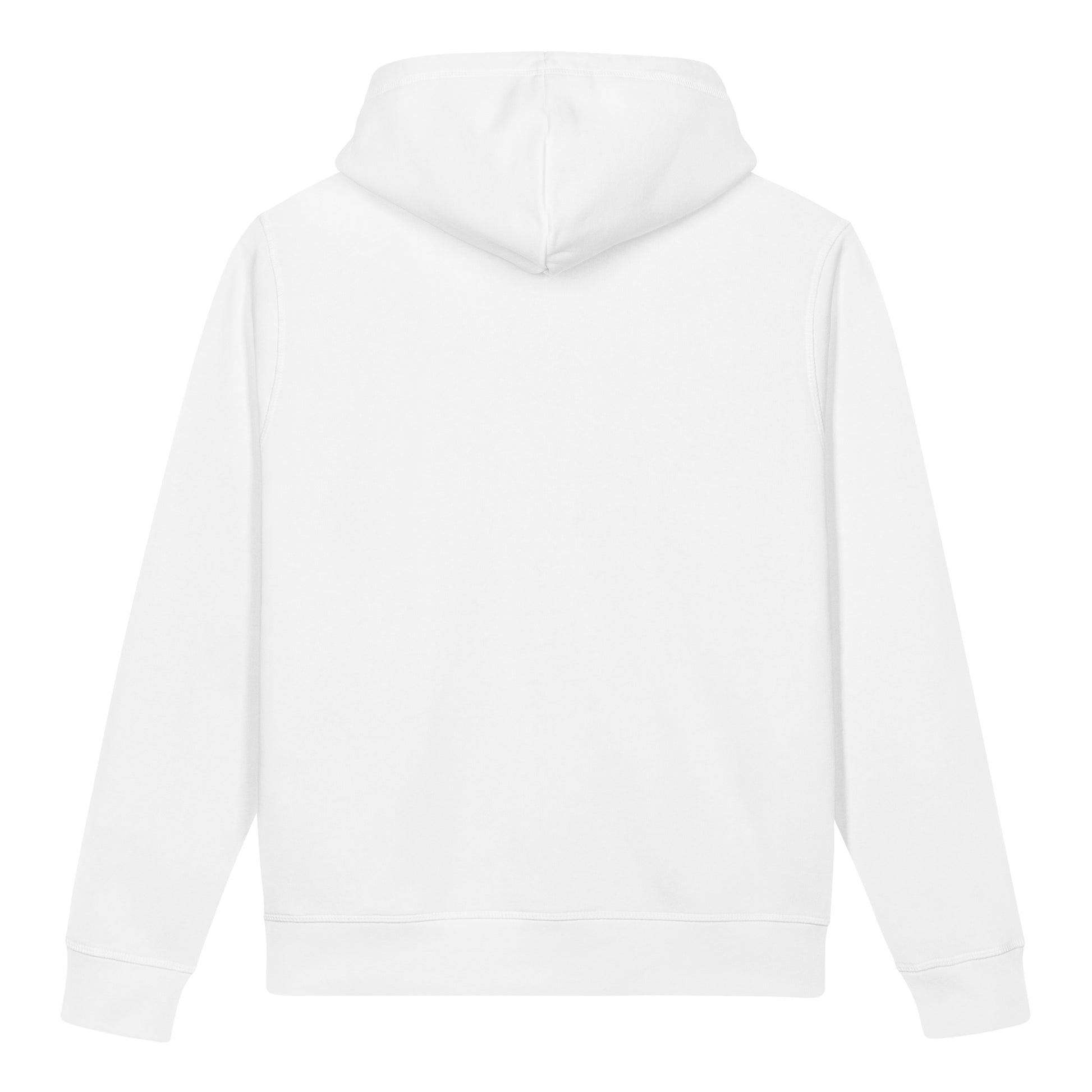 the organic pocket hoodie, back view, white color