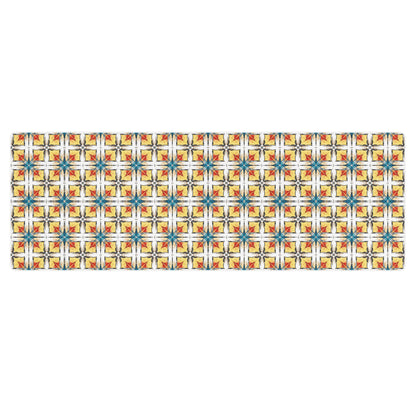 Fuego & Flow printed yoga mat with anti-slip rubber base, retro boho pattern