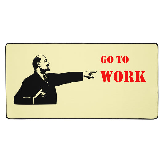 Go To Work desk mat with full-surface Soviet Lenin illustration 