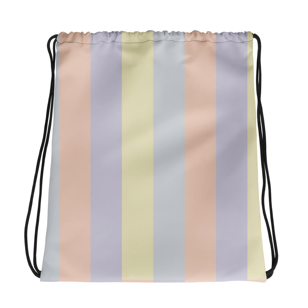 Just Color all-over print drawstring bag, wearable color study collection, back view