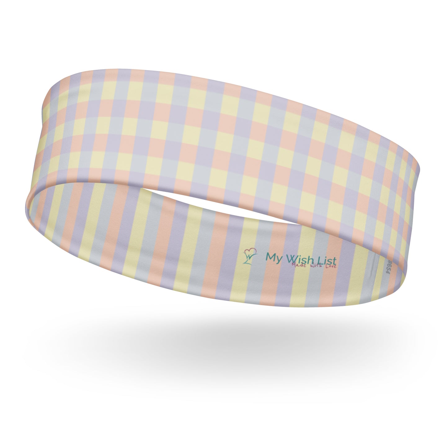Just Color headband with pastel colorblock all-over print — Lemon Icing, Nimbus Cloud, Peach Dust, and Orchid Tint