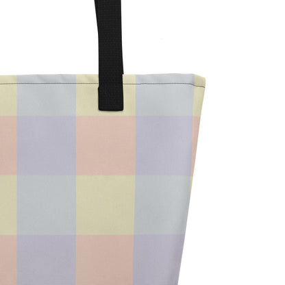 Just Color all-over print large tote with inside pocket, wearable color study collection