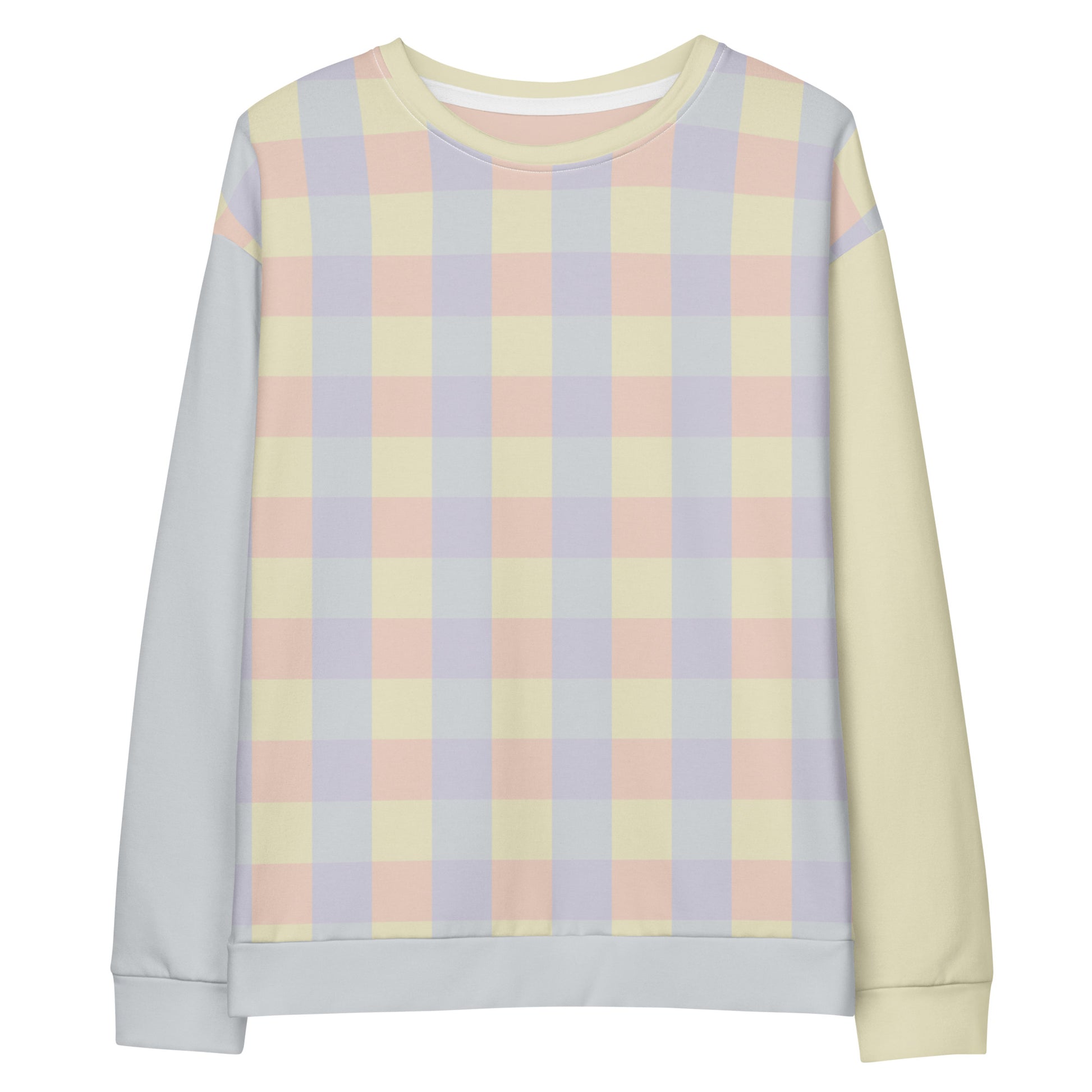 Unisex cotton sweatshirt in wearable color study collection, front design