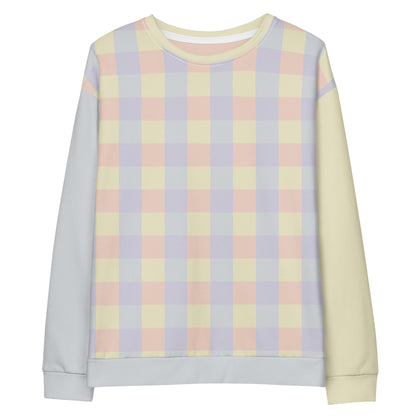 Unisex cotton sweatshirt in wearable color study collection, front design